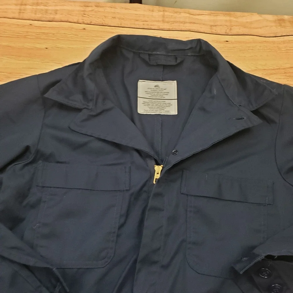Mechanic Coveralls Mens 46L Blue Outdoor Canvas Utility Industrial‎ Workwear